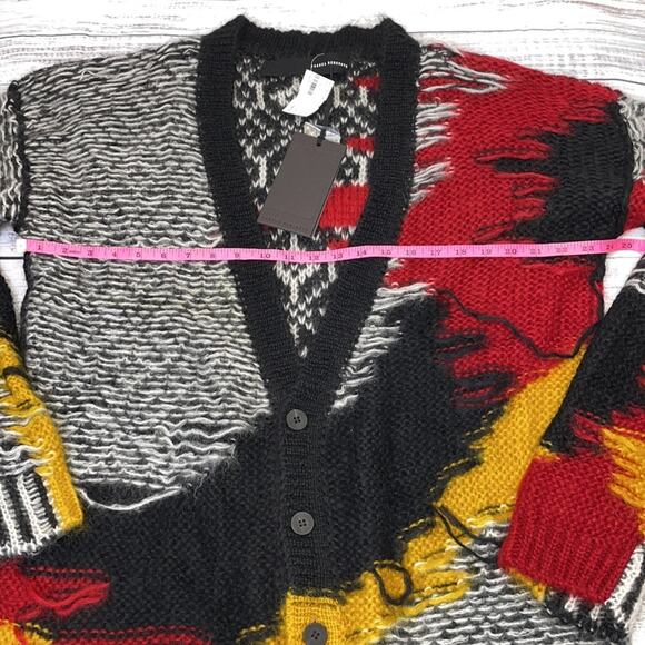 ISABEL BENENATO Distressed Cardigan Multicolor Medium - Picture 9 of 12